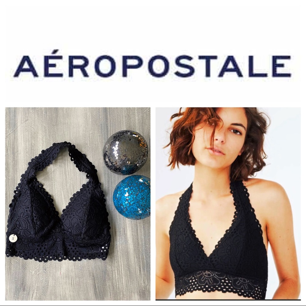 Aero black lace bralette